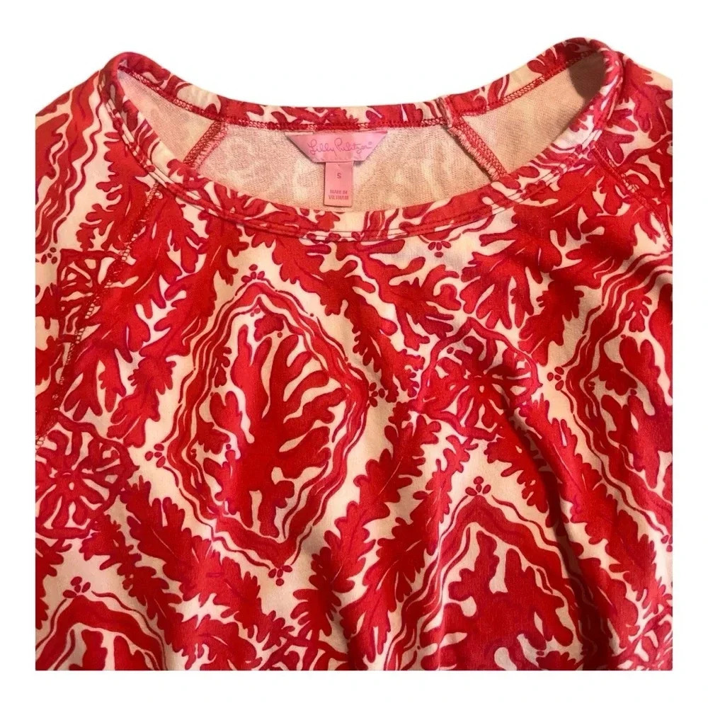 Lilly Pulitzer Long Sleeve Cotton/Spandex Top Pink Print Size S - Picture 8 of 11